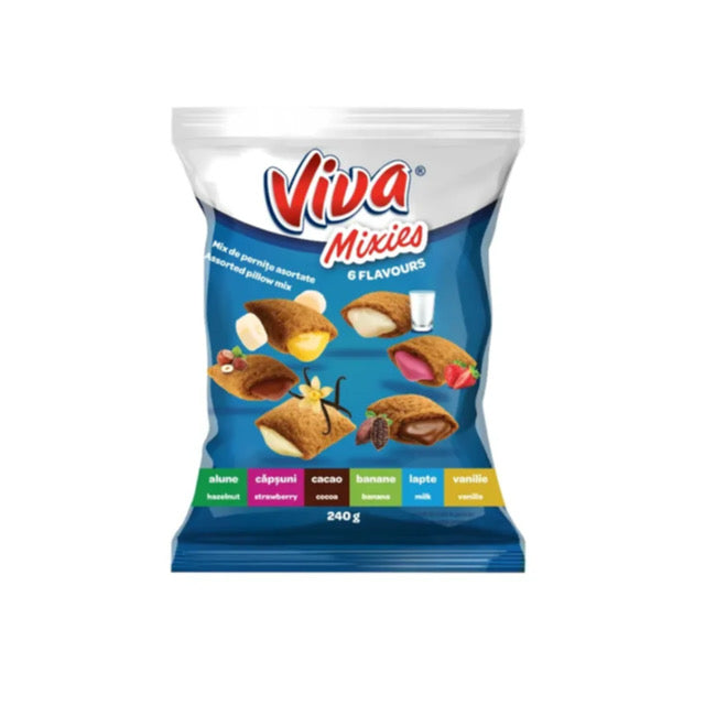 Viva Mixies 6 Flavours Cream Filled Pillows Snacks (240g) - Romania