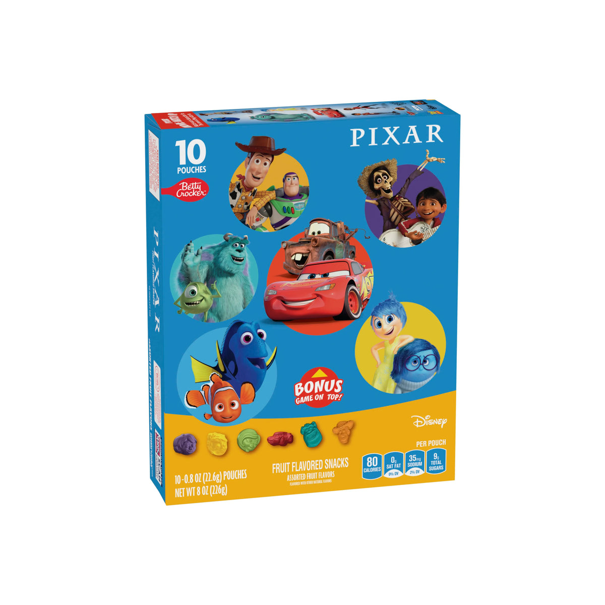 Betty Crocker Disney Pixar Fruit Snacks 10-Pack (226g) - America
