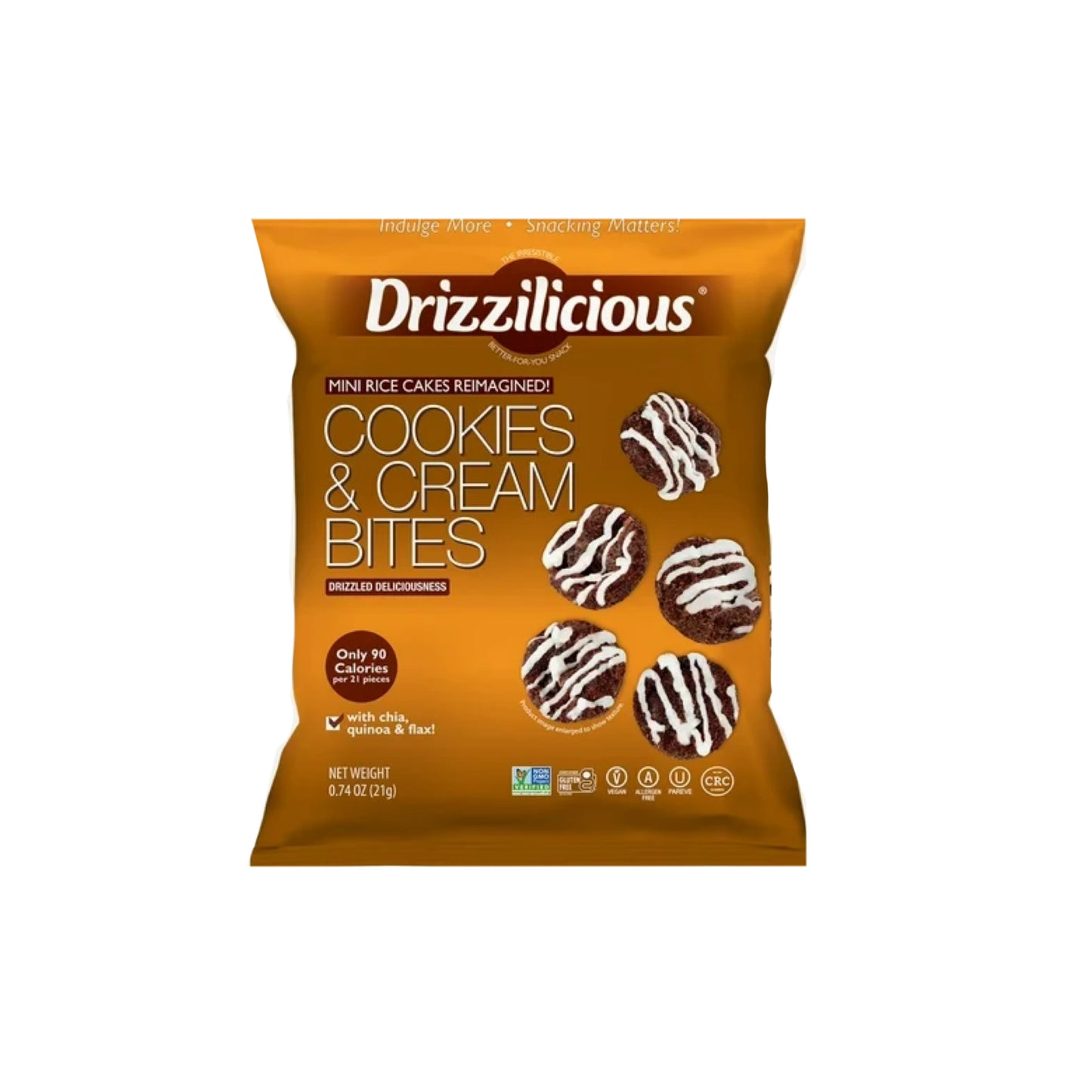 Drizzilicious Cookies & Cream Bites Mini Rice Cakes (21g) - America