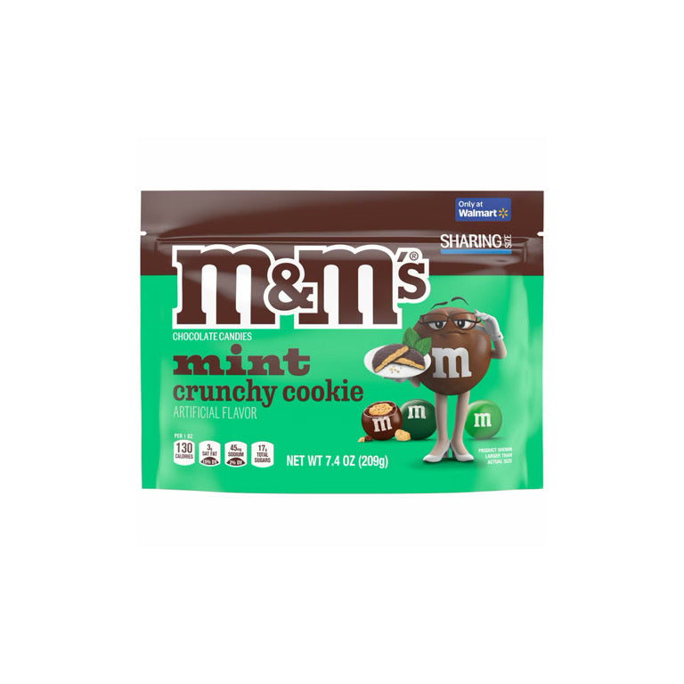 M&M’s Limited Edition Mint Crunchy Cookie Chocolate Candies (209g) - America