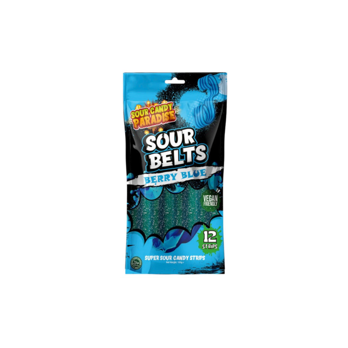 Sour Candy Paradise Berry Blue Neon Strips (130g) - America