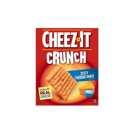 Cheez-IT Crunch Zesty Cheddar Ranch Crackers Box (191g) - Canada
