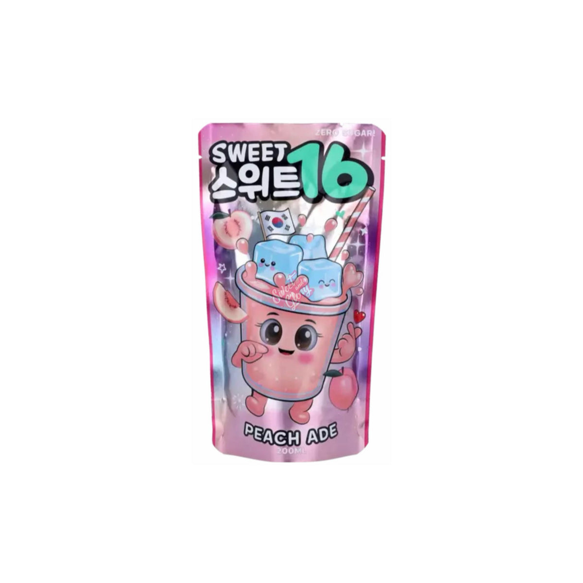Sweet 16 Peach Ade Drink Pouch (200ml) - Korea