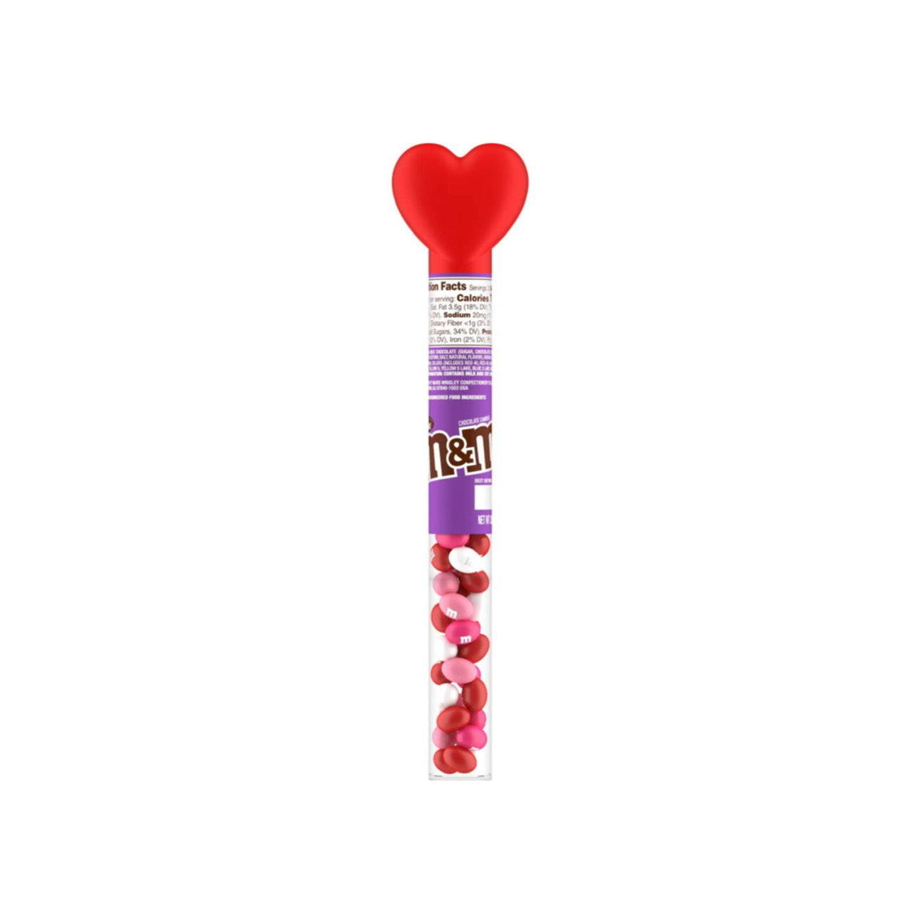 M&M’s Milk Chocolate Valentines Day Heart Tube (85g) - America
