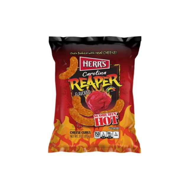 Herr's Carolina Reaper Cheese Curls Large Bag (170g) - America
