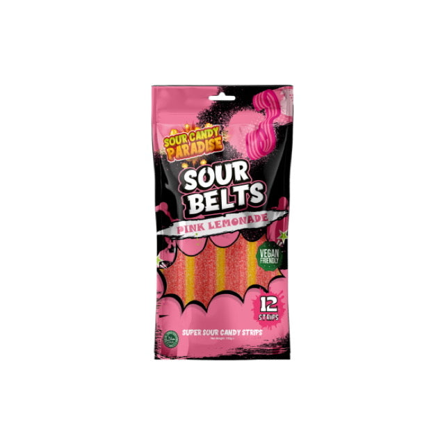 Sour Candy Paradise Sour Belts Pink Lemonade Zing (100g) - Turkey