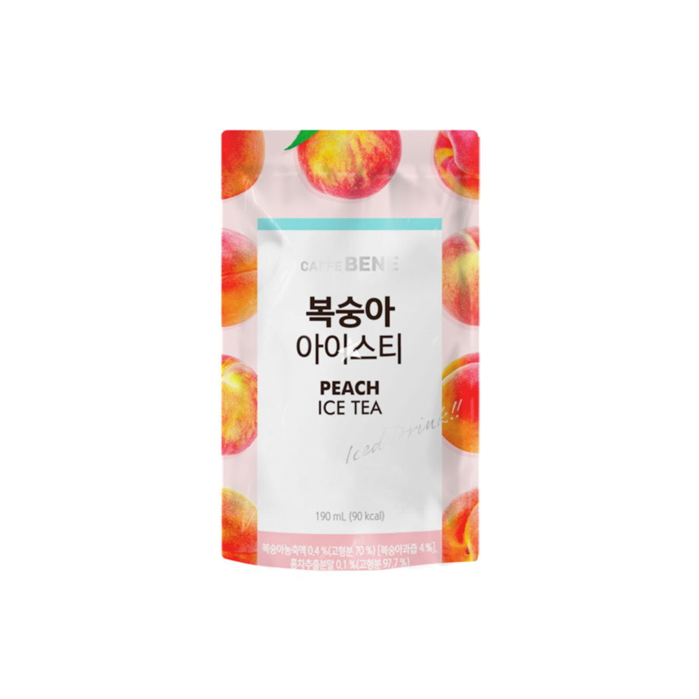 Caffe Bene Peach Ice Tea Pouch (190ml) - Korea