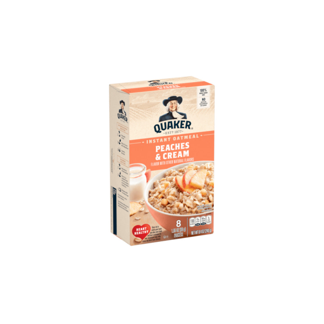 Quaker Instant Oatmeal Peaches & Cream 8- Pack (344g) - America