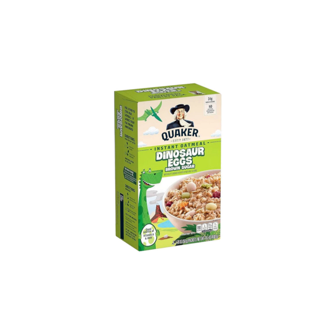 Quaker Instant Oatmeal Dinosaur Eggs Brown Sugar (400g) - America