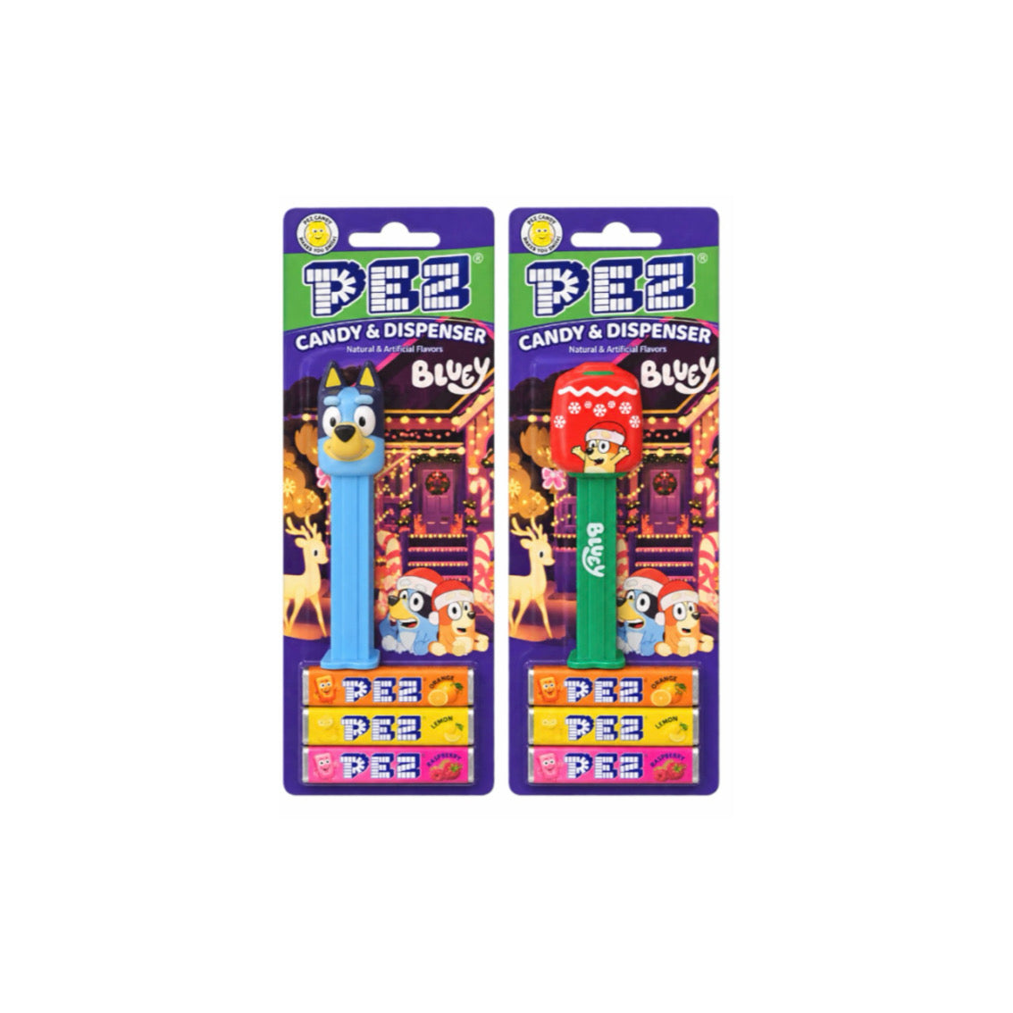 PEZ Bluey Christmas Candy & Dispenser Blister Pack (24g) - America (1x RANDOMLY SELECTED)