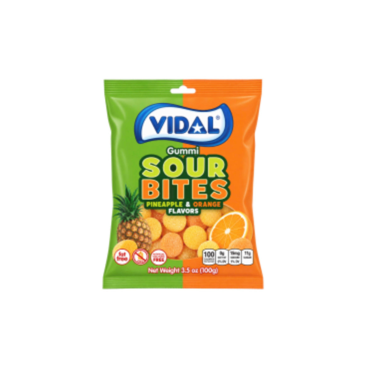 Vidal Sour Bites Pineapple & Orange (100g) - America