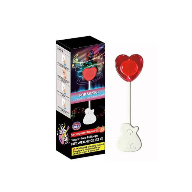 Pop Music Audio Strawberry Lollipop (12g) - America