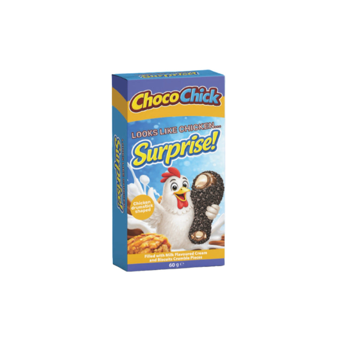Choco Chick Surprise Chicken Drumstick Shaped Filled With Milk Cream And Cookies & Cream Crumbs (60g) - China