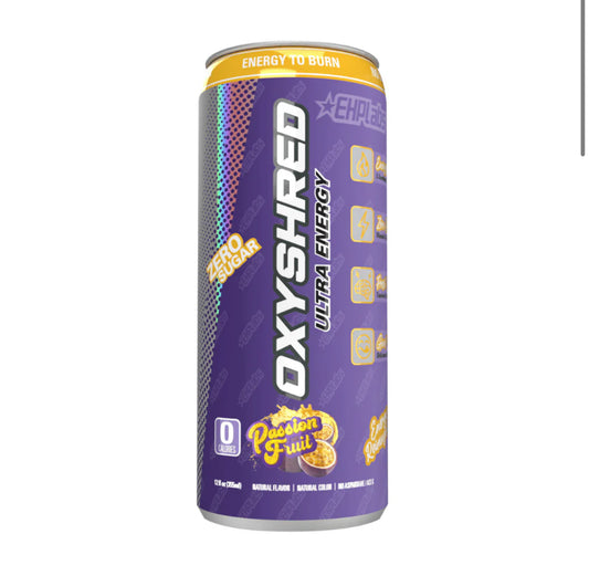 OxyShred Ultra Energy Drink Zero Sugar Passionfruit Flavour (355ml) - America