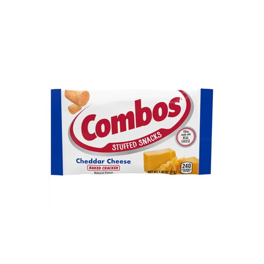 Combos Stuffed Snacks Cheddar Cheese Baked Cracker Small Blue Bag (51g) - America