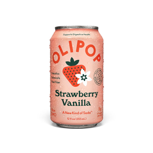 OLIPOP Strawberry Vanilla Prebiotic Soda Can (355ml) - America