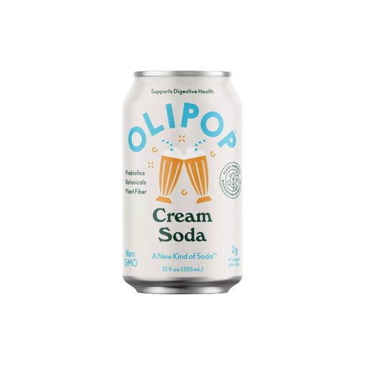 OLIPOP Cream Soda Prebiotic Soda Can (355ml) - America