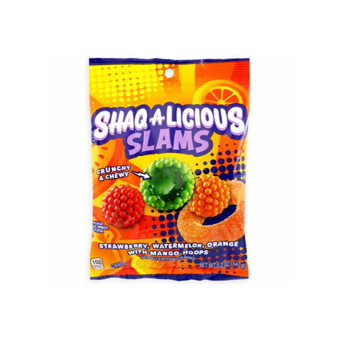 Shaq-A-Licious Slams Crunchy & Chewy Candy Peg Bag (147g) - America