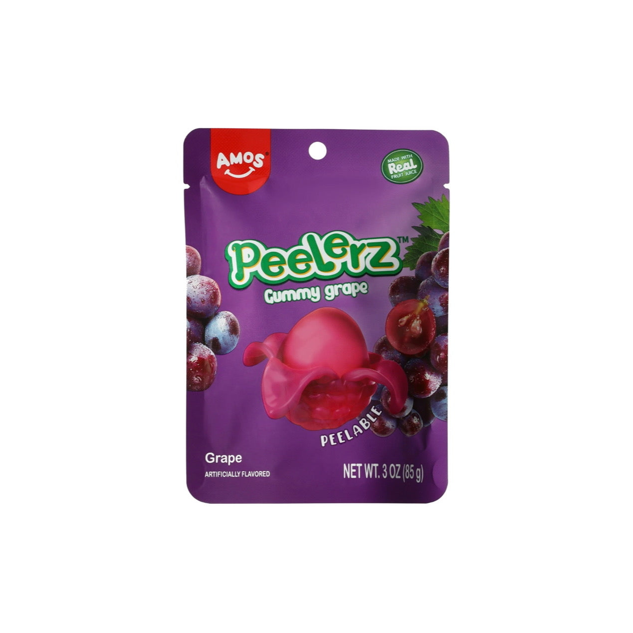 Amos Peelerz Gummy Grape Peg Bag (85g) - America