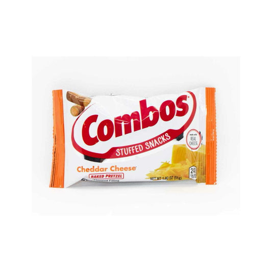 Combos Stuffed Snacks Cheddar Cheese Baked Pretzel Small Orange Bag (51g) - America
