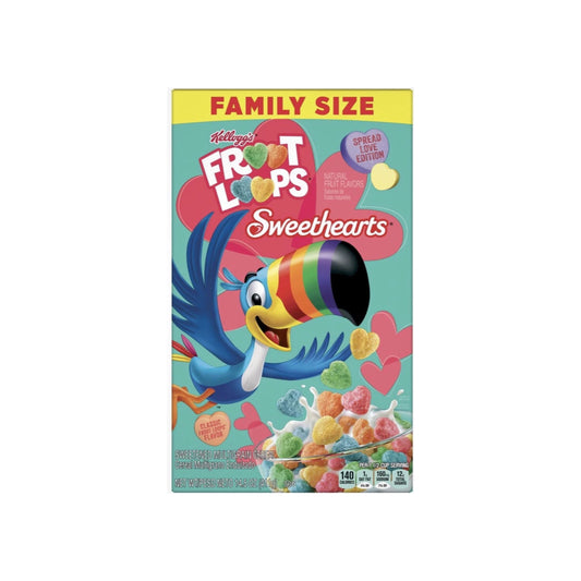 Kelloggs Family Size Froot Loops Sweethearts Cereal (422g) - America