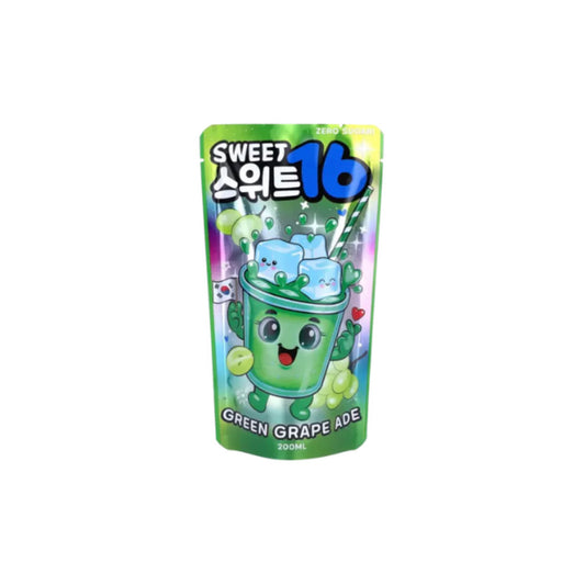 Sweet 16 Green Grape Ade Zero Sugar (200ml) - Korea