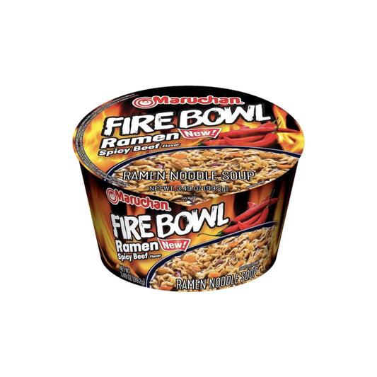 Maruchan Fire Spicy Beef Ramen Noodle Soup Fire Bowl (99g) - America