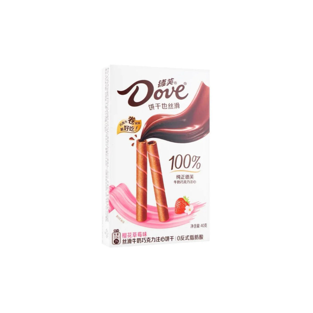 Dove Galaxy Cherry Blossom & Strawberry Cookie Wafer Rolls (40g) - China