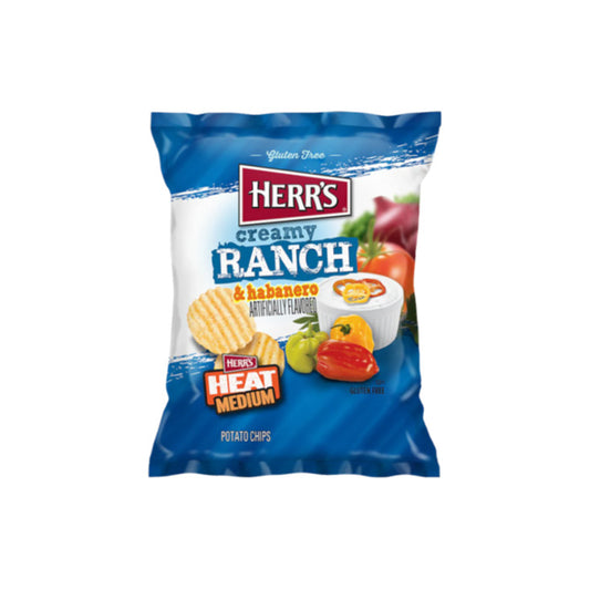 Herr's Creamy Ranch & Habanero Potato Chips Large Bag (184g) - America