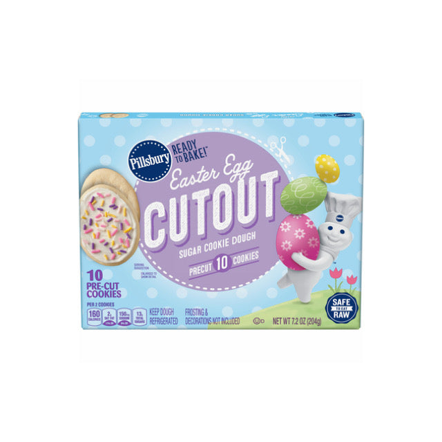 Pillsbury Ready To Bake Easter Egg Cut Out Sugar Cookie Dough (340g) - America