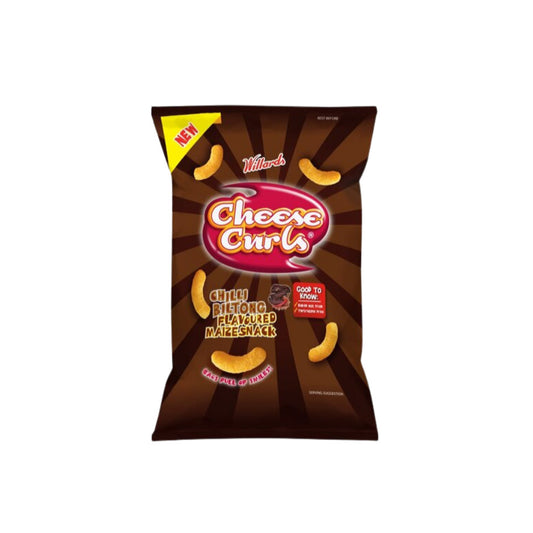 Williards Cheese Curls Chilli Biltong Maize Snacks (90g) - South Africa