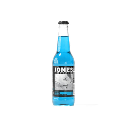 Jones Soda Blue Bubblegum Soda Glass Bottle (355ml) - America