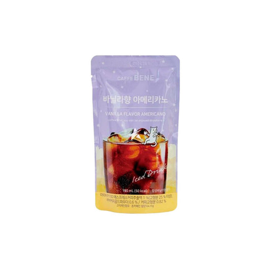 Caffe Bene Vanilla Flavor Americano Iced Coffee Pouch (190ml) - Korea