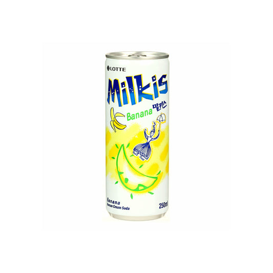 Lotte Milkis Banana & Milk Cream Soda (250ml) - Korea