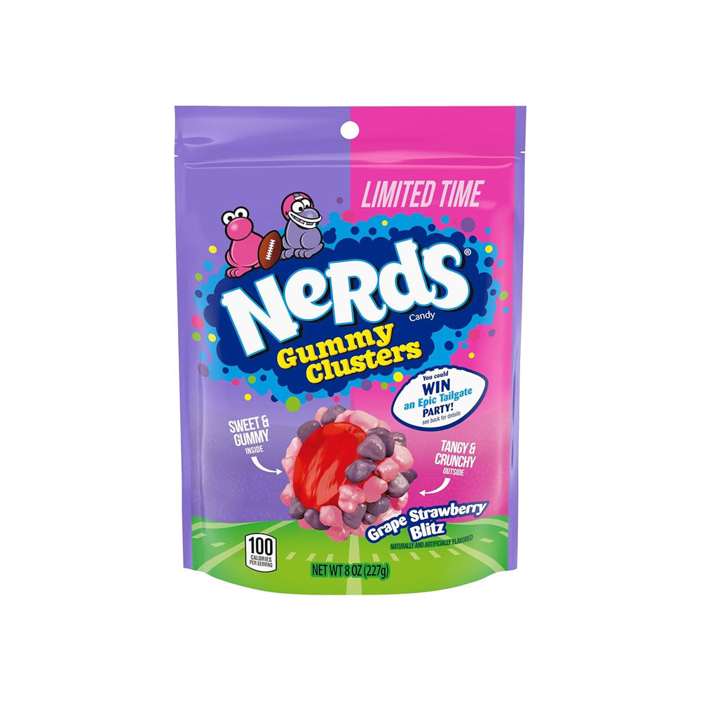 Nerds Gummy Clusters Limited Time Football Season Grape Strawberry Blitz (227g) - America