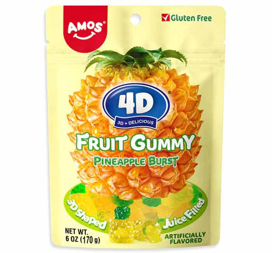 Amos 4D Fruit Gummy Pineapple Burst Peg Bag (170g) - America