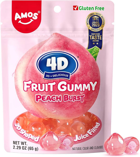 Amos 4D Fruit Gummy Peach Burst Peg Bag (170g) - America