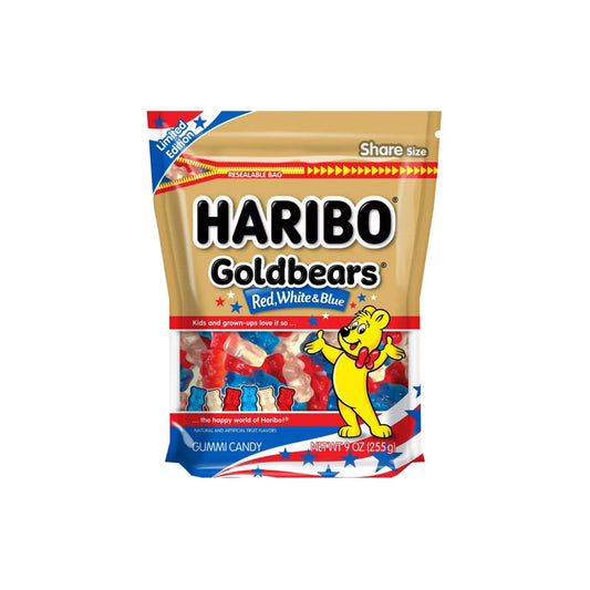Haribo Limited Edition Goldbears Red, White & Blue Resealable Bag (255g) - America