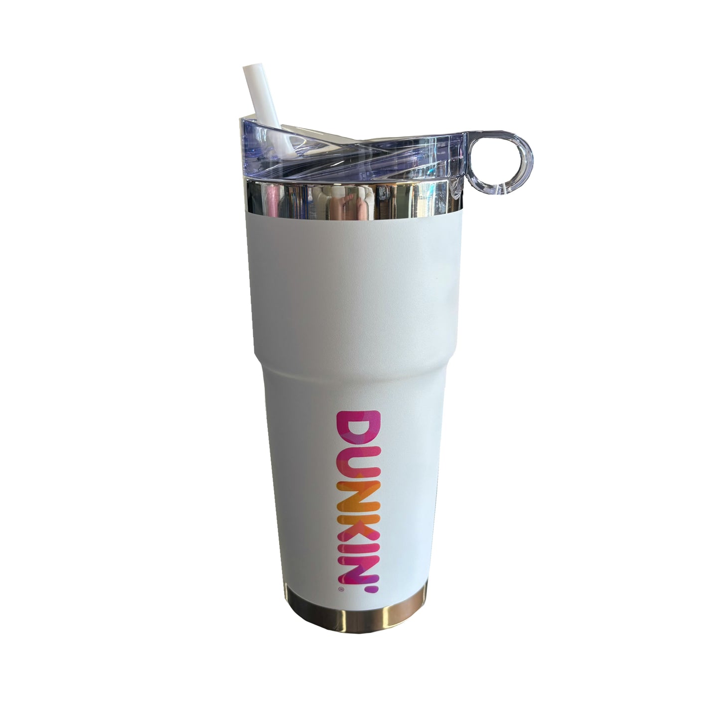 Dunkin’ 32oz White & Pink/Orange/Purple Logo Insulated Stainless Steel Tumbler (32oz) - America