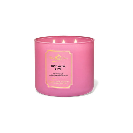 Bath & Body Works White Barn Rose Water & Ivy 3 Wick Candle - America