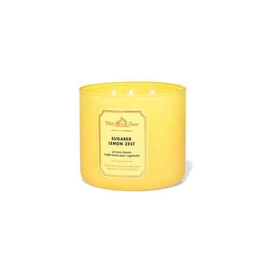 Bath & Body Works White Barn Sugared Lemon Zest  3 Wick Candle (411g) - America