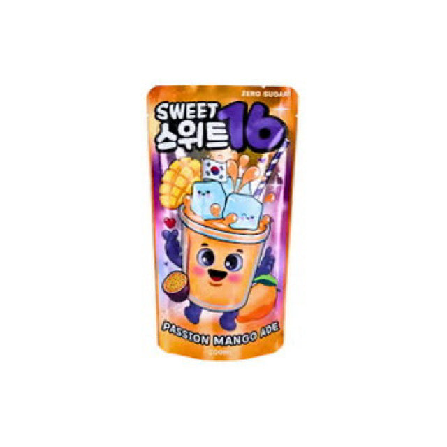 Sweet 16 Passion Mango Ade Zero Sugar (200ml) - Korea