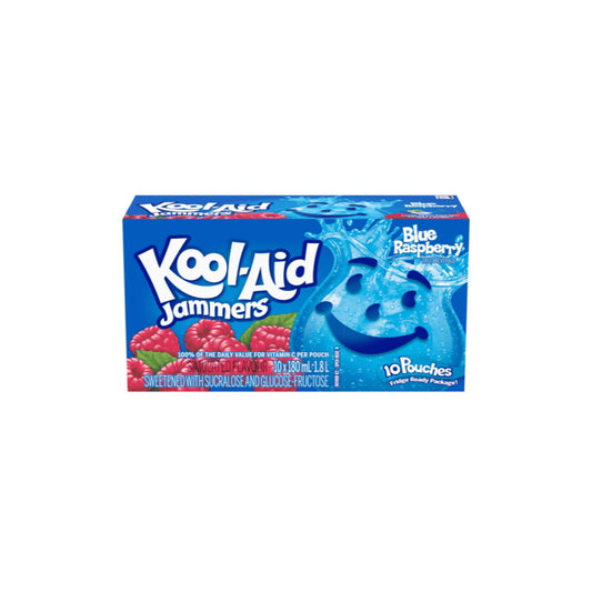 Kool - Aid Jammers Blue Raspberry 10 x 180ml Pouches (1.8ltr) - America
