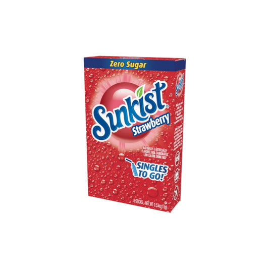 Sunkist Strawberry Zero Sugar Singles to Go (15g) - America