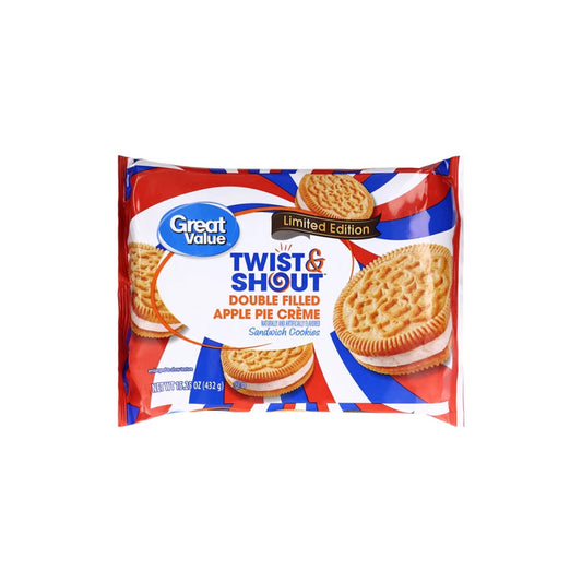 Great Value Limited Edition Twist & Shout Double Filled Apple Pie Crème Sandwich Cookies (432g) - America