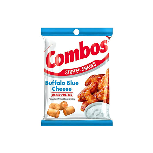 Combos Stuffed Snacks Buffalo Blue Cheese Baked Pretzels Large Bag (179g) - America