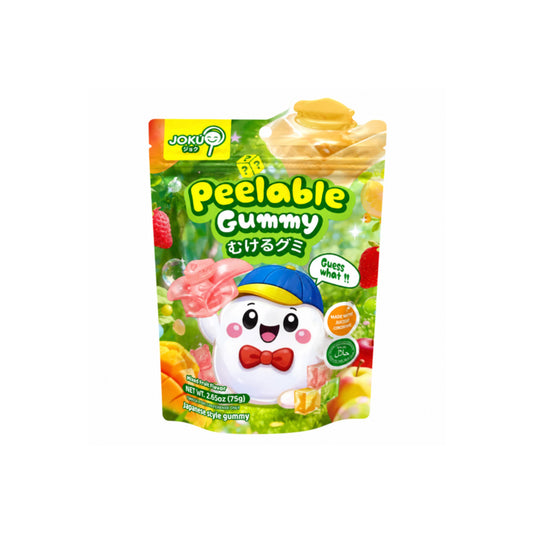 Joku Peelable Gummy Mixed Fruit Gummies Green Peg Bag (75g) - China