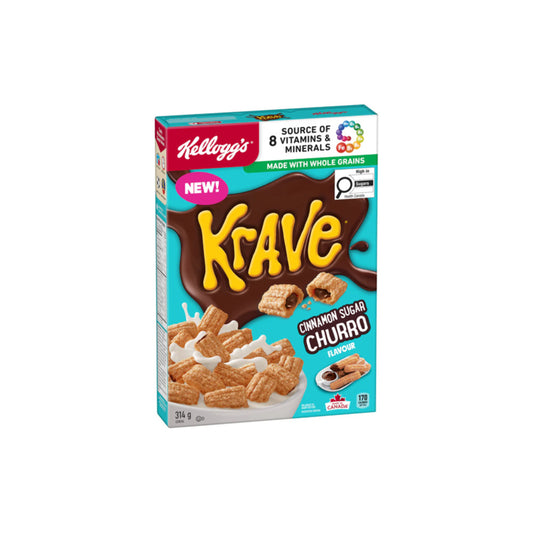 Kelloggs Krave Cinnamon Sugar Churro Cereal (314g) - Canada