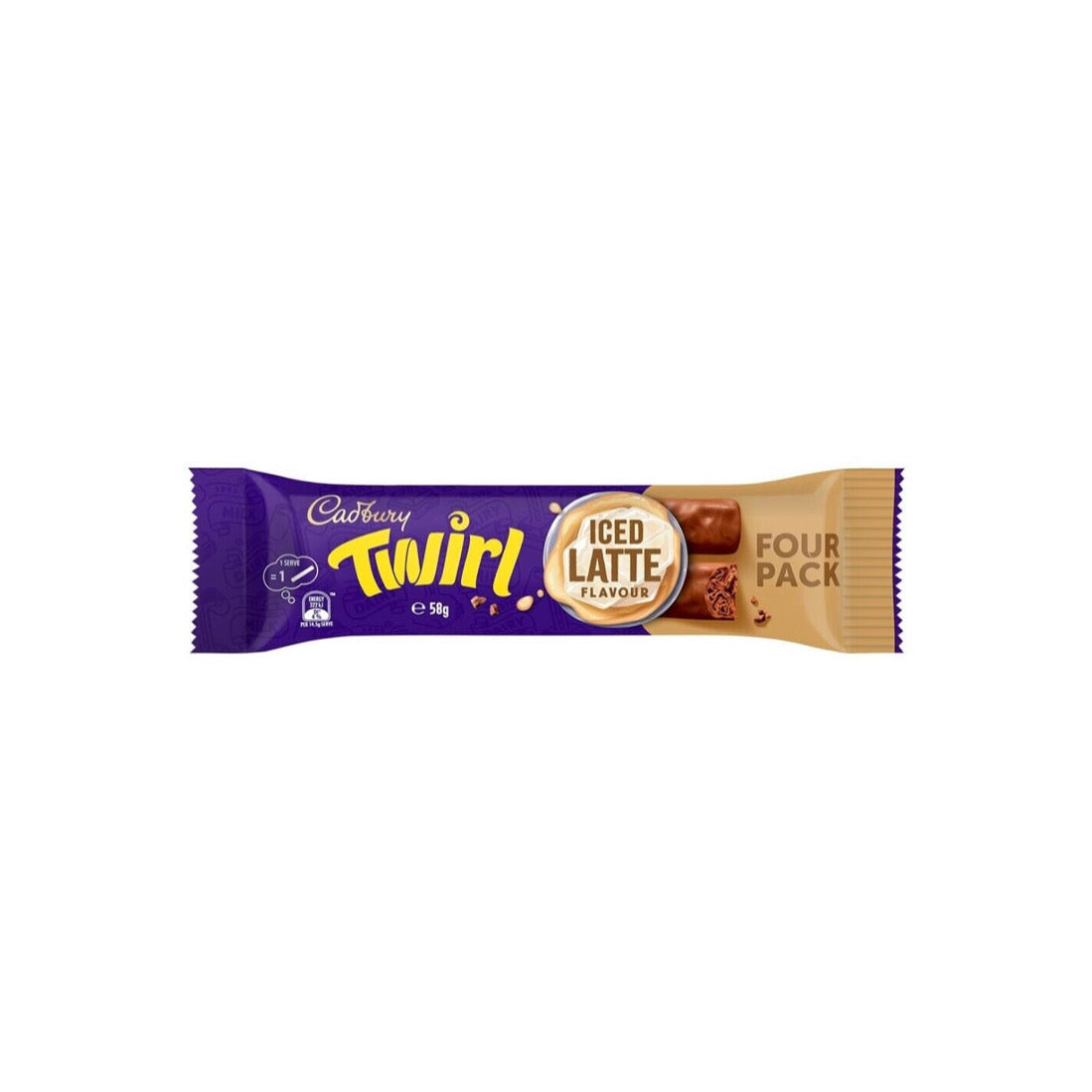 Cadbury Twirl Iced Latte Chocolate Bar 4-Pack (58g) - Australia