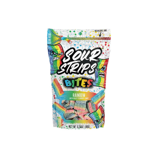 Sour Strips Bites Rainbow Resealable Bag (180g) - America